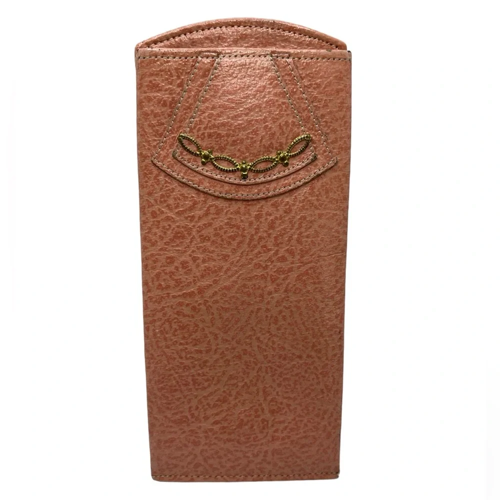 Princess Gardner Eyeglasses Case Pink Rose Textured Embellished Faux Leather Vtg